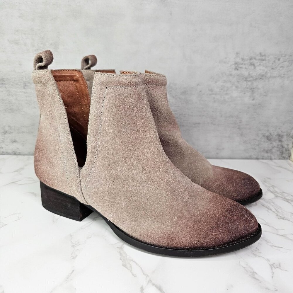 Jeffrey Campbell Muskrat Cut Out‎ Suede Taupe Ankle Boots Women's 6